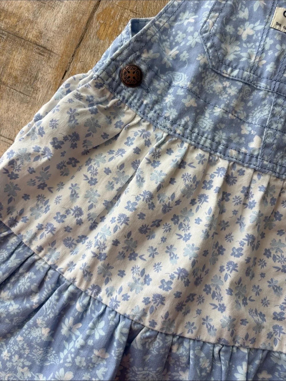 NWT OshKosh B'gosh Blue Floral Overall Jumper 4t